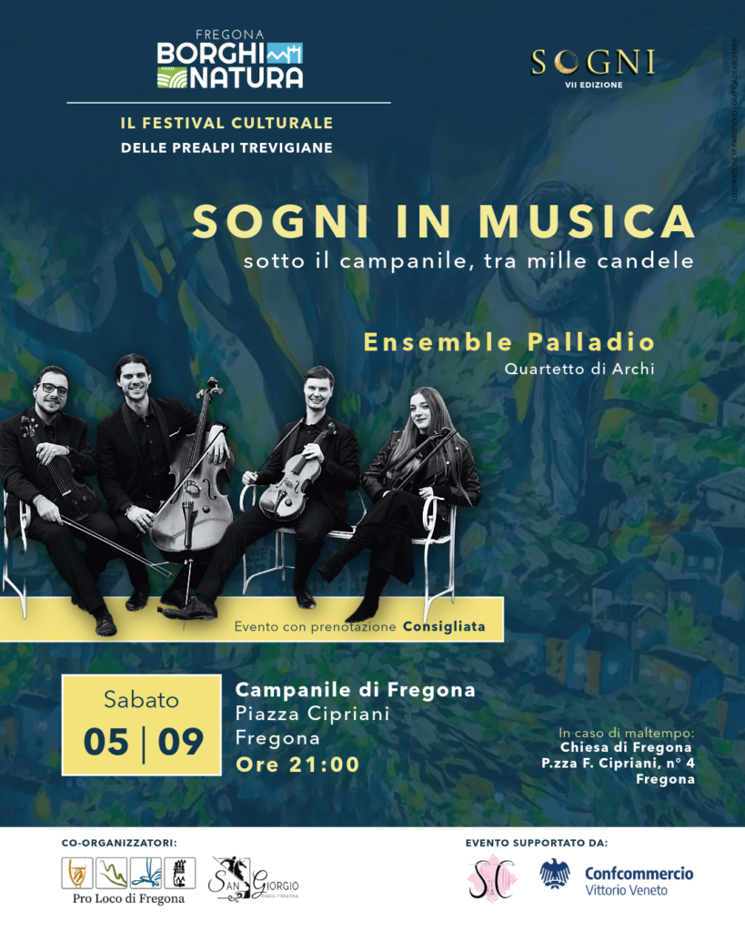 Locandina di “Sogni in musica Sotto il campanile, tra mille candele.”