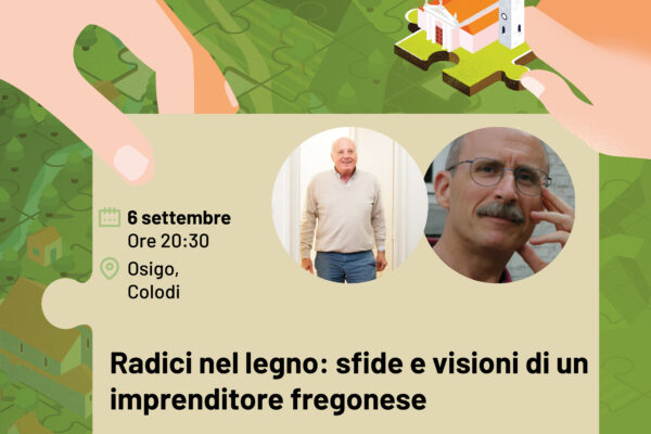 Locandina dell'incontro Radici nel legno con Raffaele Cavalli e Ruggero Azzalini