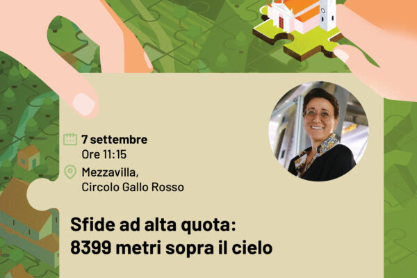 Locandina dell'incontro Sfide ad alta quota con Donatella Ricci