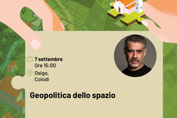 Locandina dell'incontro Geopolitica dello spazio con Emilio Cozzi e Matteo Poloni