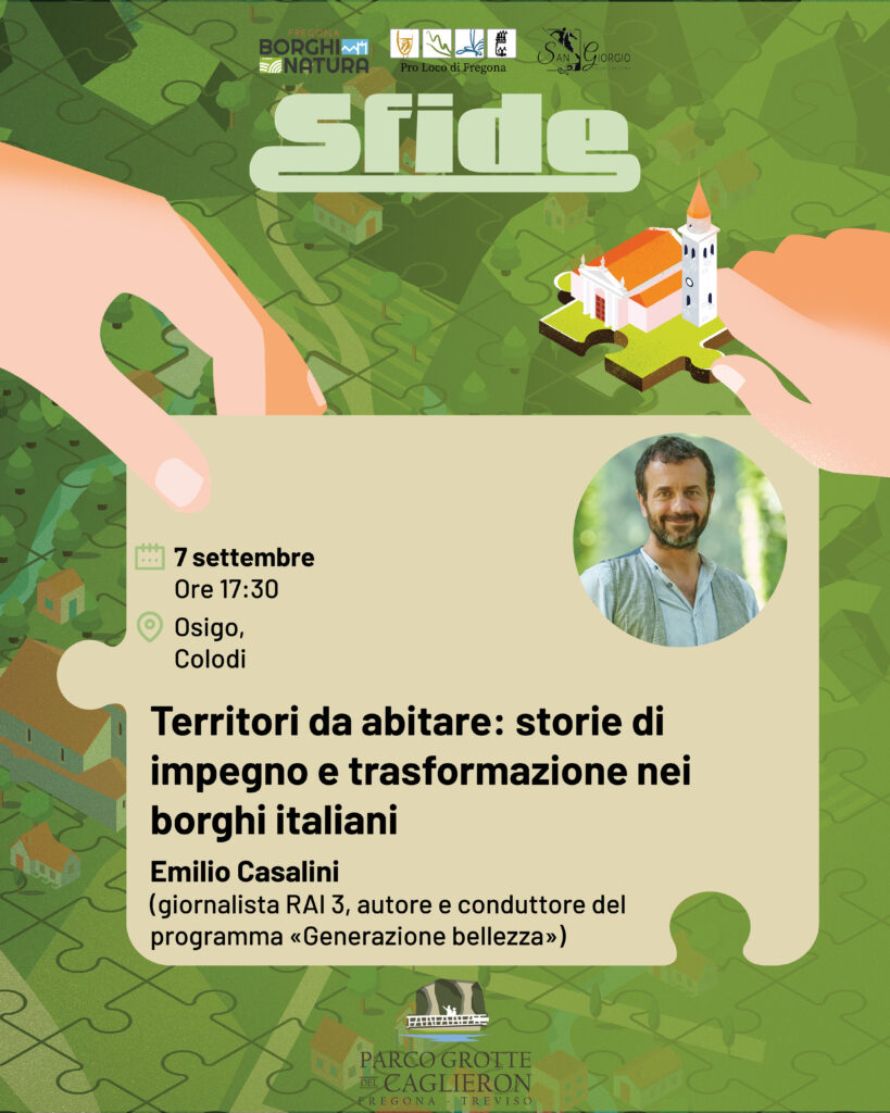 Locandina dell'incontro Territori da abitare con Emilio Casalini e Andrea Falsarella