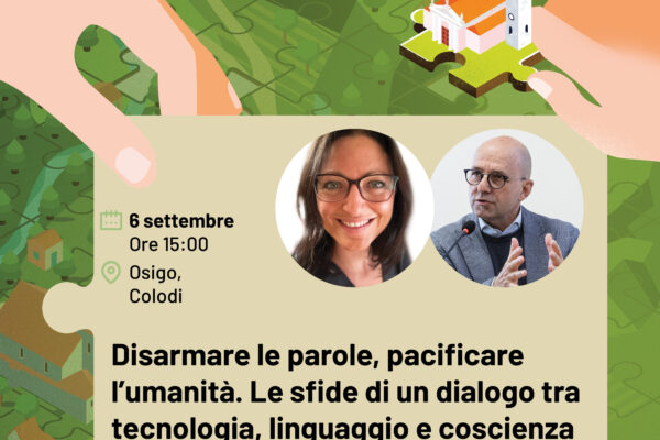 Locandina dell'incontro Disarmare le parole con Anna Zuccaro e Giovanni Vannini