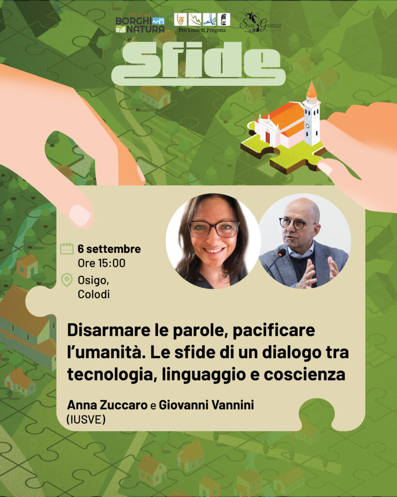 Locandina dell'incontro Disarmare le parole con Anna Zuccaro e Giovanni Vannini